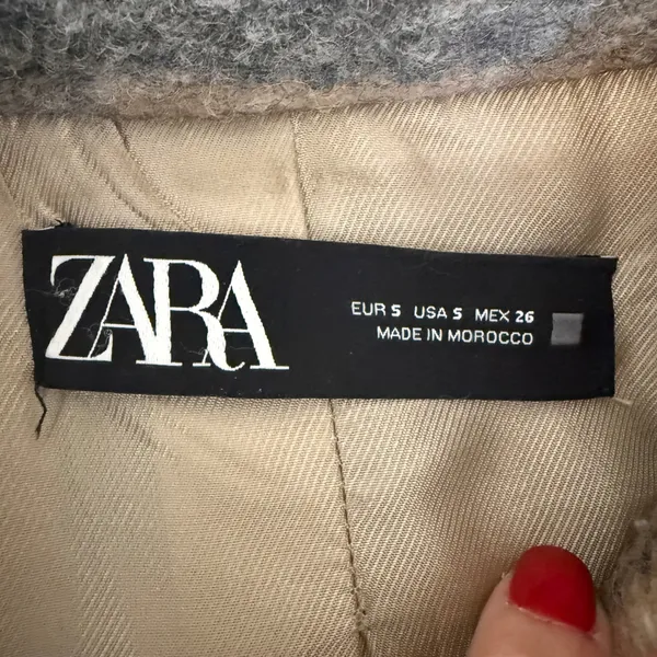 Zara Women Wool Blend Shacket S White Tan Gray Plaid Oversized Shirt Jacket - Image 2