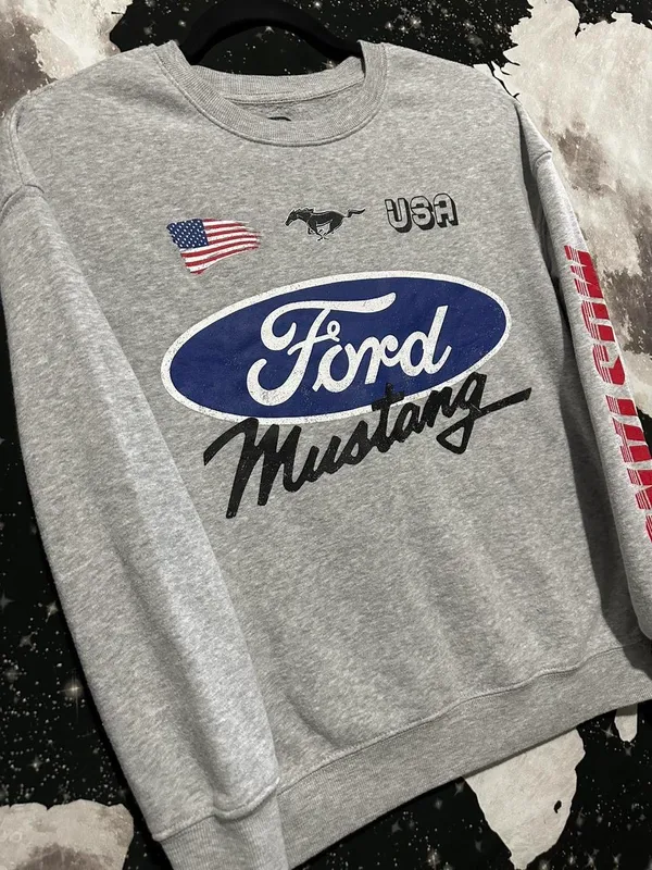 Hybrid Apparel Ford Mustang USA Graphic Crewneck Sweatshirt - Image 3