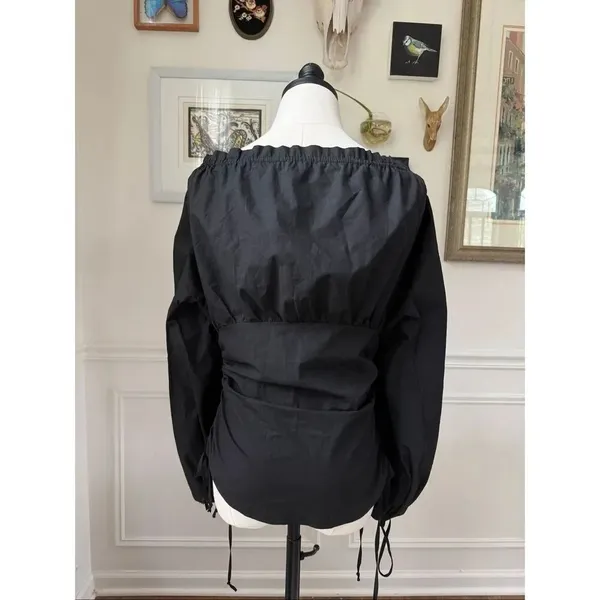 Rye Black Goth Whimsigoth Cottagecore Peasant Blouse Cotton M Black Size M - Image 2