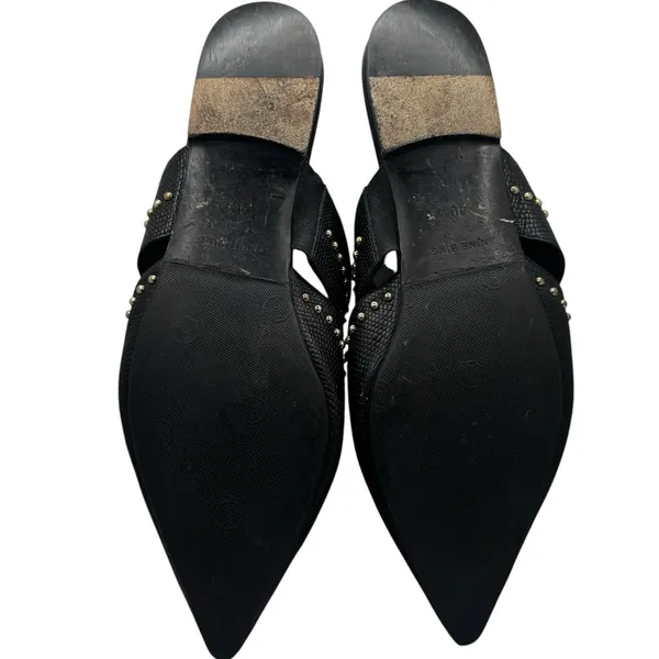 Anine‎ Bing Leather Daphne Black Studded Mules Flats Capsule Luxury Grunge 10 - Image 6