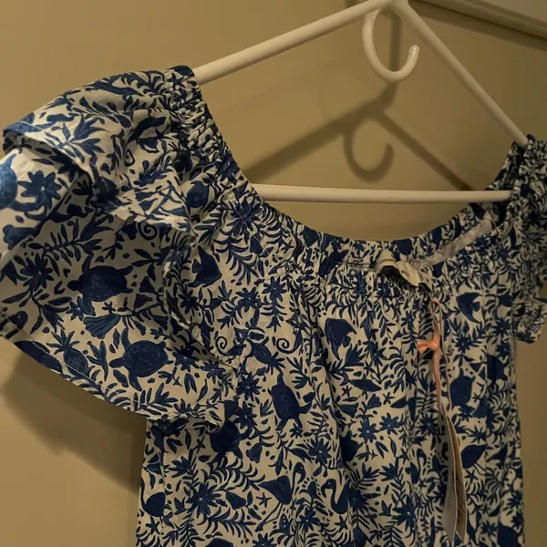 Vineyard Vines Bahamas Otomi Yacht Blue Romper - Image 4
