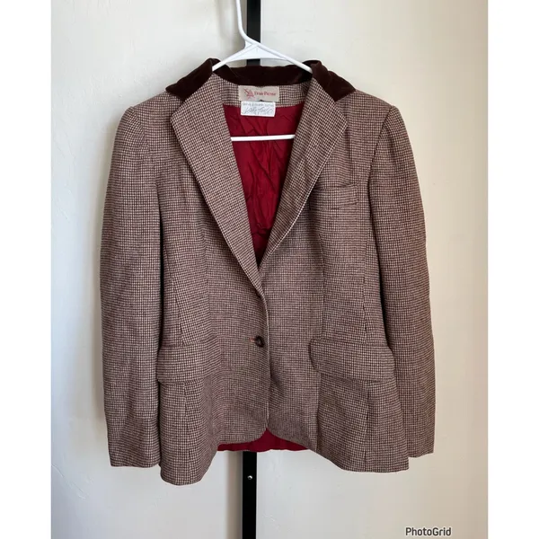 Vintage Evan Picone Lord & Taylor Wool Brown Blazer Jacket Approx 0-2 - Image 5