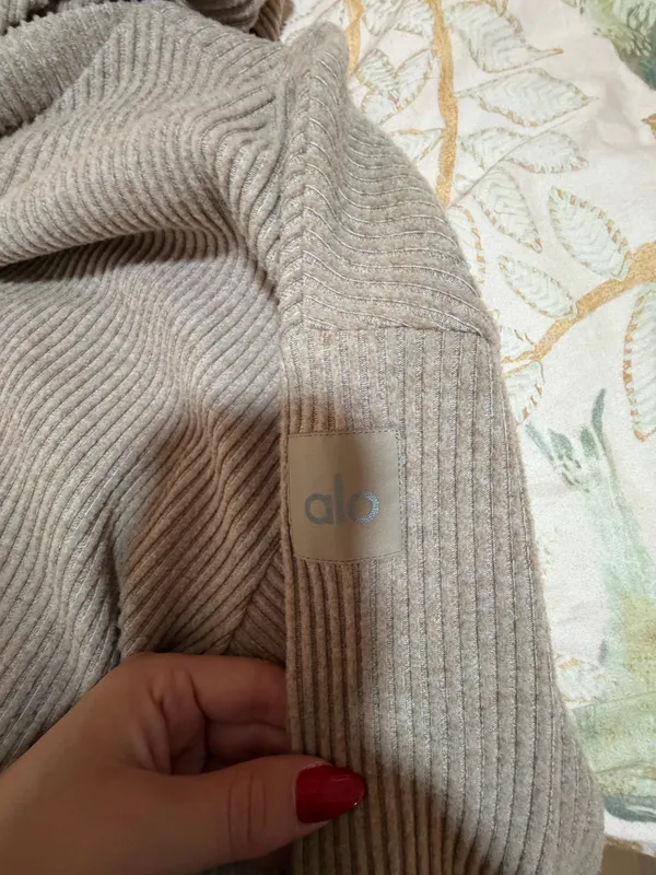 Alo Yoga Tan Cropped Hoodie - Image 4