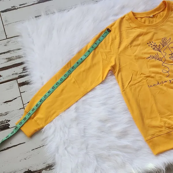 -807 "Tend to your garden" long sleeve Bohemian sweatshirt pullover yellow Large - Image 8