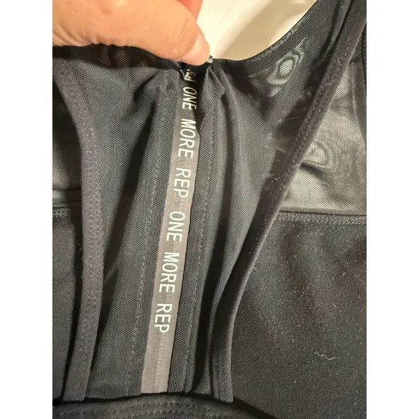 Zyia Active Women Black Mesh High Neck Zipper Back Sports Bra Large - Image 3