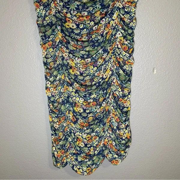 NEW Urban Outfitters Moonbeam Floral ruched mesh mini dress women’s size large - Image 5