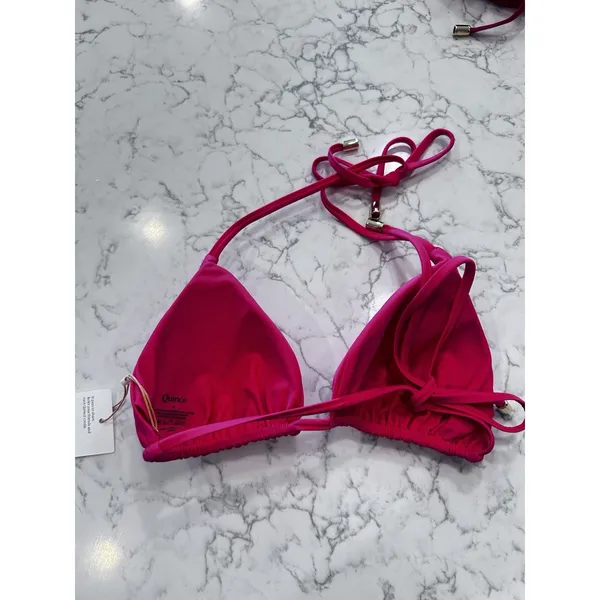 NWT Quince Magenta Italian Triangle Bikini Top Size Medium - Image 2