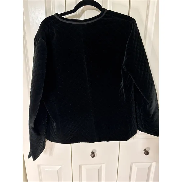 Women's Vintage Joseph‎ Picone Quilted Black Velvet Jacket Sz Large - Image 3
