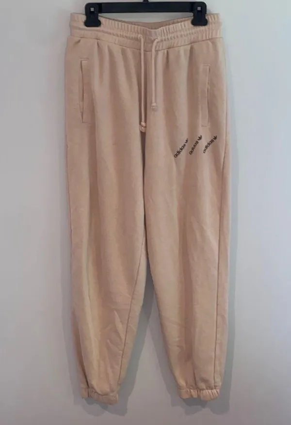 Adidas Originals 'Logomania' triple logo joggers in blush - Image 5