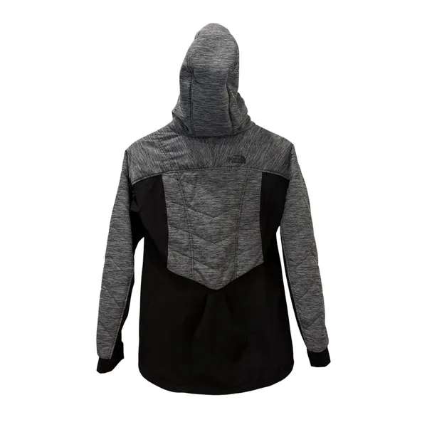 The North Face Womens Medium Gray Quilted Hybrid Softshell Fleece Hooded Jacket - Image 8