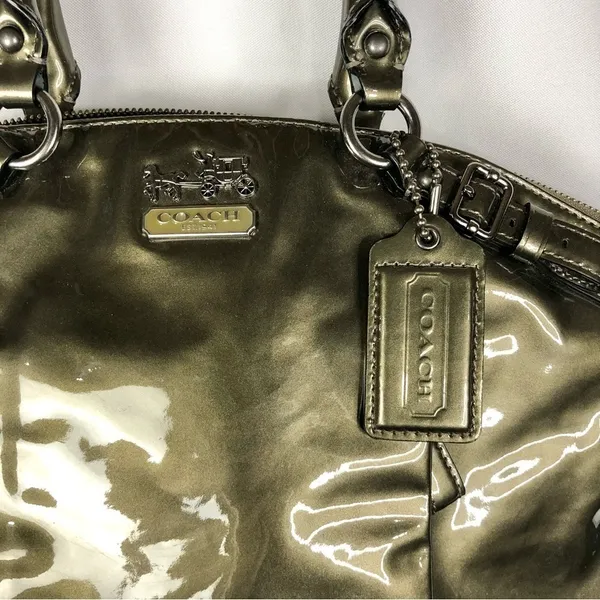 Coach Olive Green Madison Lindsay Large‎ Leather Shoulder Bag - Image 7