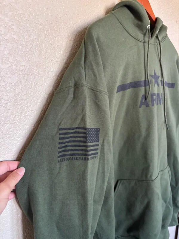 Jerzees Green Army Hoodie - Image 3