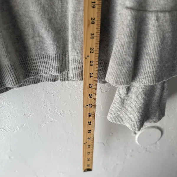 J Crew Mercantile Sweater Womens XL Gray Ruffle Sleeve Pullover Coquette‎ Preppy - Image 6