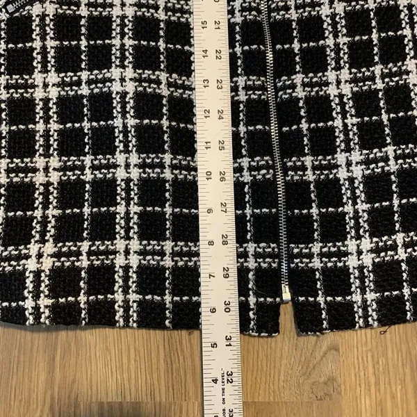Carolina Belle houndstooth fully lined Long blazer Zipper size XS preppy college - Image 4