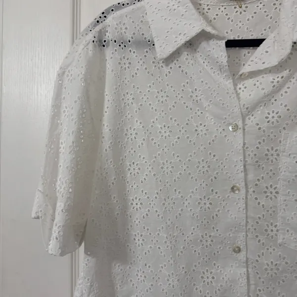 HOUSE OF CB 'Carrie' White Broderie Anglaise Shirt NWOT Size S - Image 10