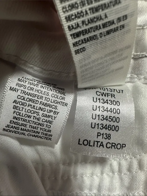 Lucky Brand Lolita Crop White Jeans Frayed Hem Size 6/28 - Image 7