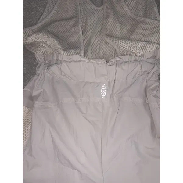 FP Movement Free People Hot Shot Cargo Romper Off White Mesh V-Neck Xs - Image 4