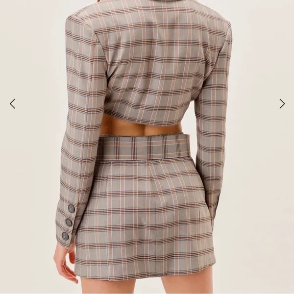 For Love And Lemons Gray Plaid Mini Skirt - Image 2