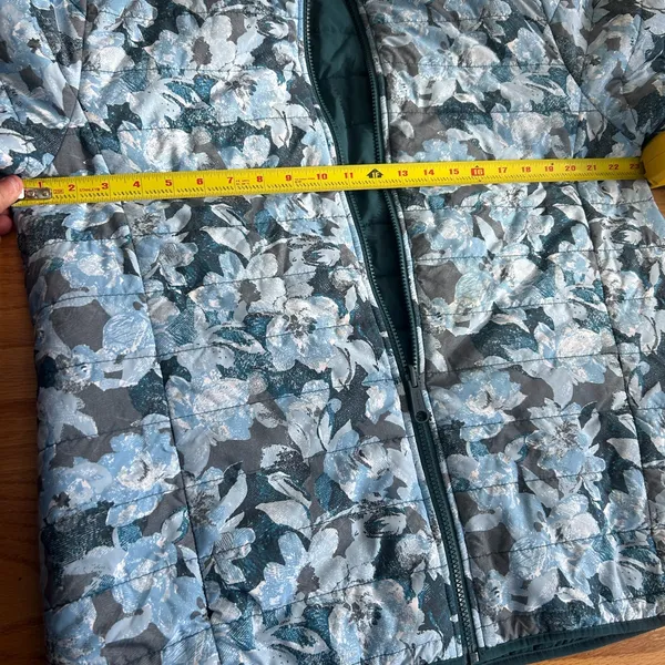 Vera‎ Bradley Reversible Puffer Jacket Coat Textured Garden Blue Size XL - Image 9