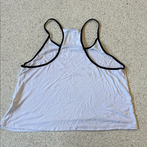Brandy Melville White Tank with Black Edges - Image 5
