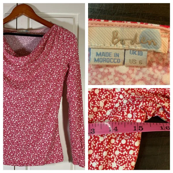 Boden floral‎ drapes neck long sleeve top 00s retro romantic cottagecore chic 6 - Image 13