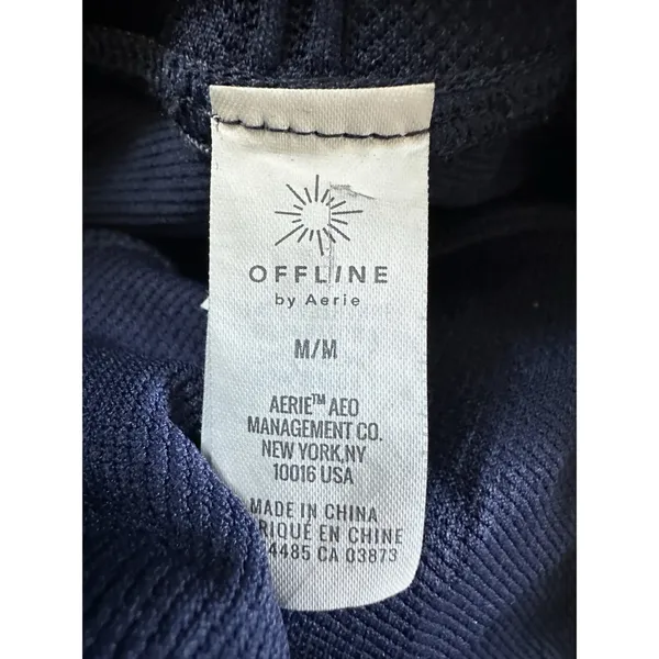 Aerie‎ OFFLINE Leggings Medium M Navy Blue Denim Wash Seamless Ribbed High Rise - Image 6