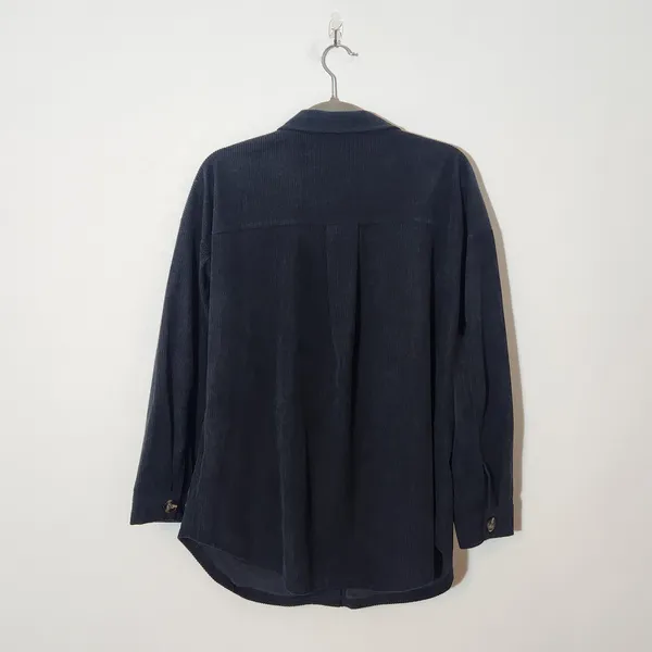 Women's Black Corduroy Shacket Size Medium Black Shacket - Image 5