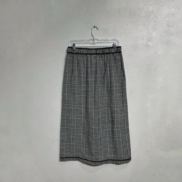 Free People Black Combo Penelope Gingham Midi Skirt Sz M NWT - Image 8