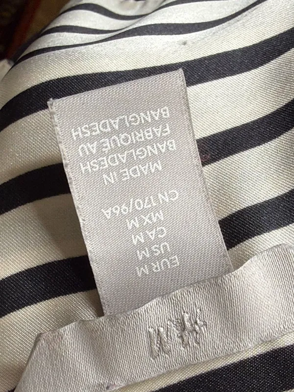 H&M Black and White Striped Satin Blouse - Image 4