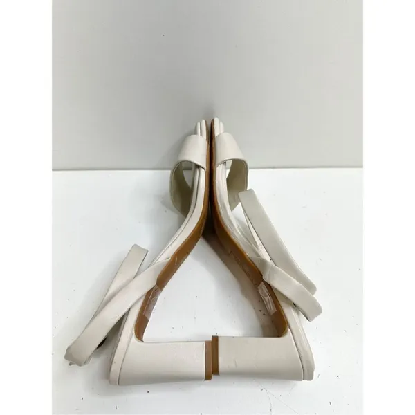 Nordstrom Rack Sandals Womens Size 9 Bone‎ Strappy Faux Leather Open Toe - Image 4