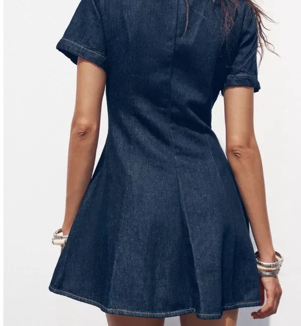Zara dark blue mini dress - Image 3