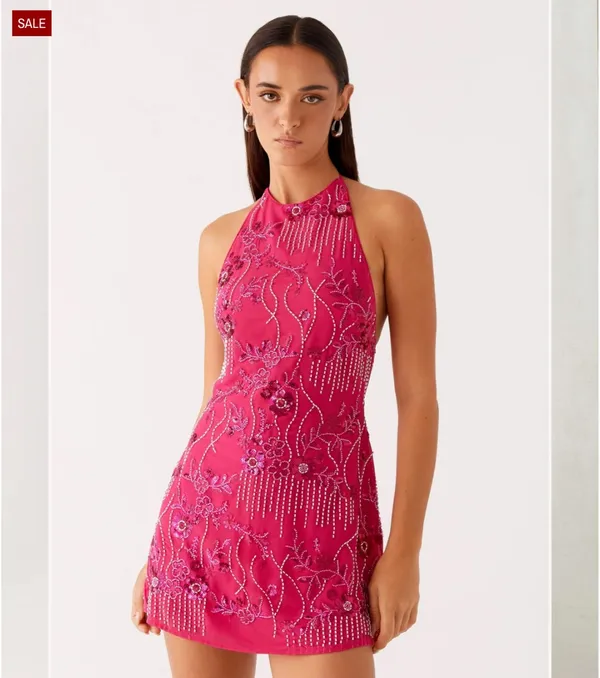 Peppermayo Beaded Halterneck Mini Dress - Image 4