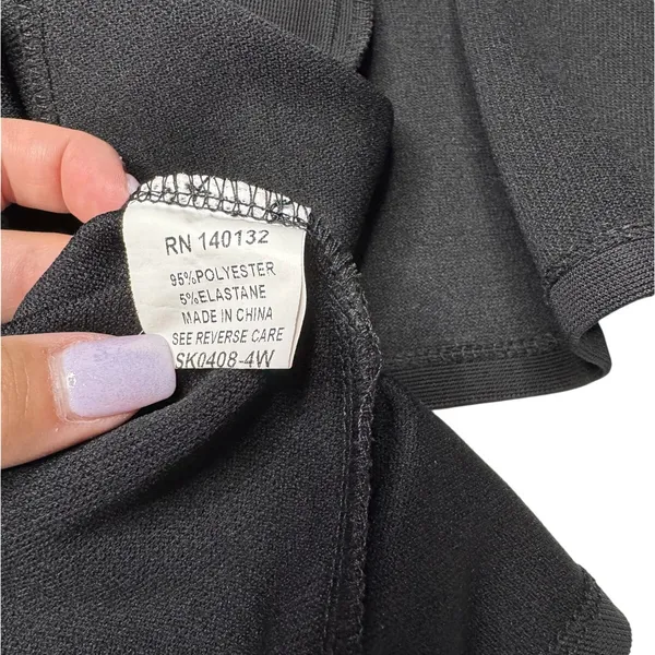 Black Skater Skirt Medium Fit Flare Textured Office Coquette - Image 6