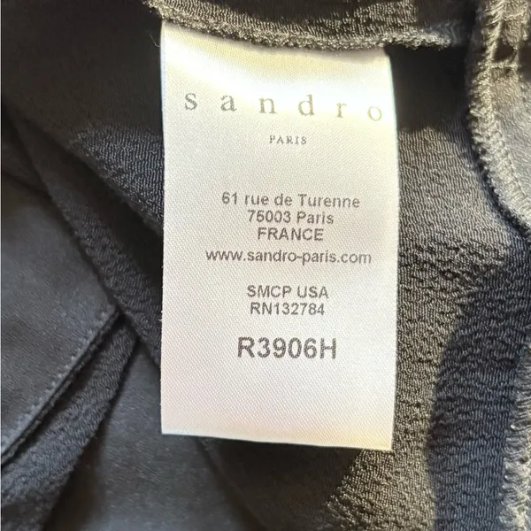 Sandro Paris Black Mesh Shoulder Tiered Ruffle Hem Mini Dress Sz 3 / L 💛 - Image 10