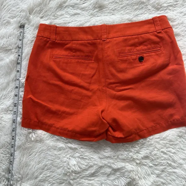 J. Crew Chino Shorts Womens Size 4 Orange 100% Cotton Preppy Summer Flat Front - Image 8
