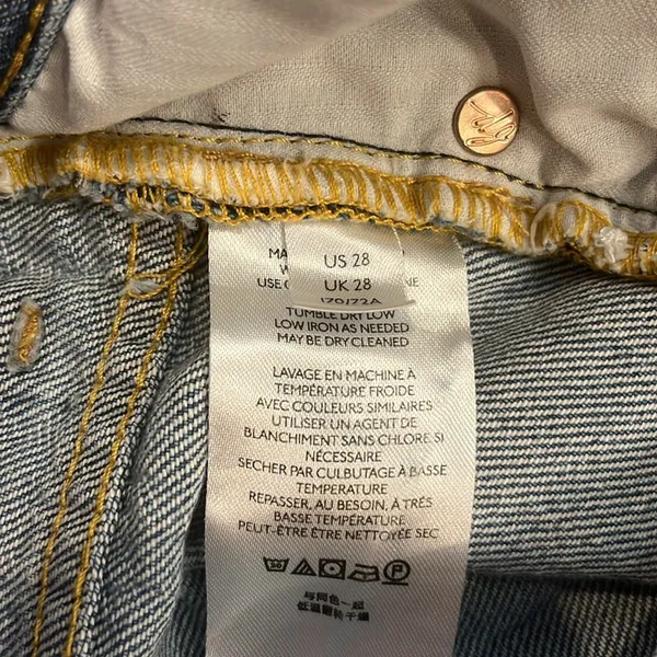 Free People We The Free ‘Maggie’ distressed chewed hem straight cropped jeans 28 - Image 7
