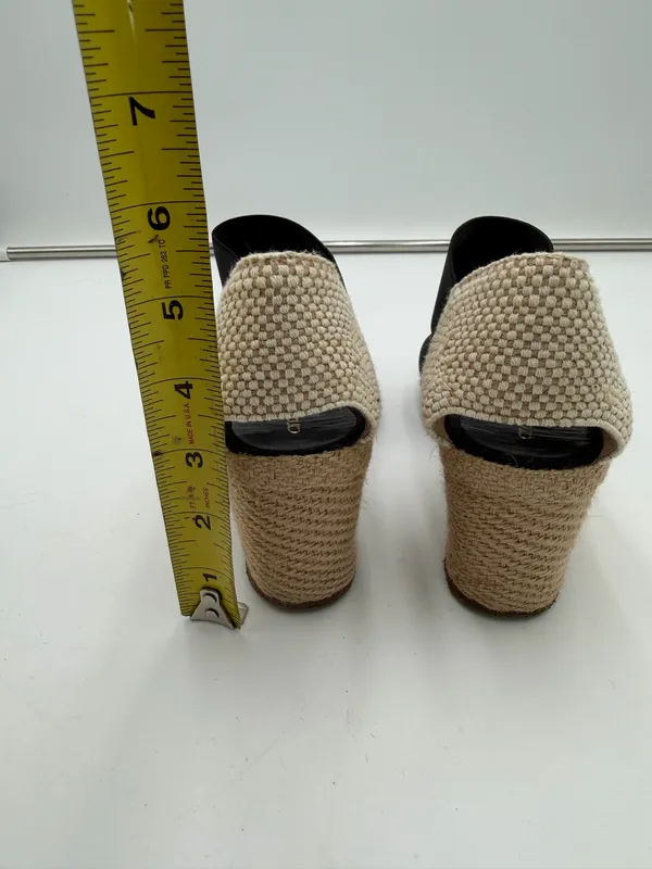 Andre Assous Women’s 7.5 Black Espadrille Wedge Sandals Made in Spain - Image 7