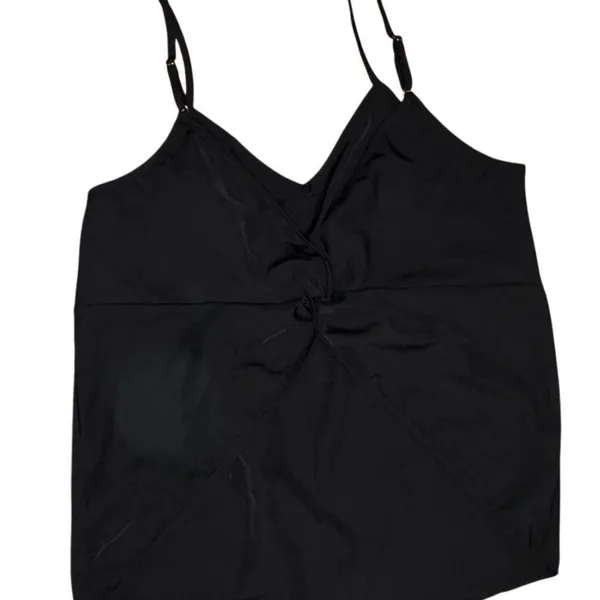 Black Backless Camisole Top 100% polyester Sz Large Black - Image 2