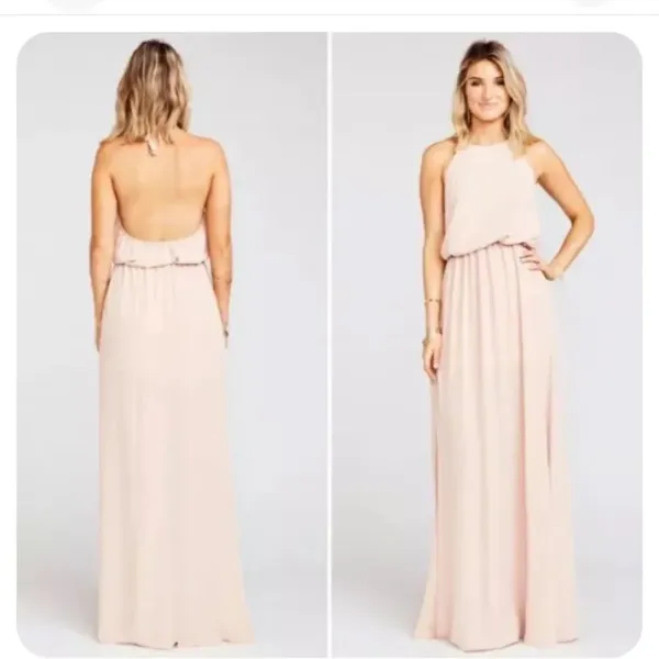 Show Me Your Mumu S blush powder pink halter maxi cruise dress - Image 2