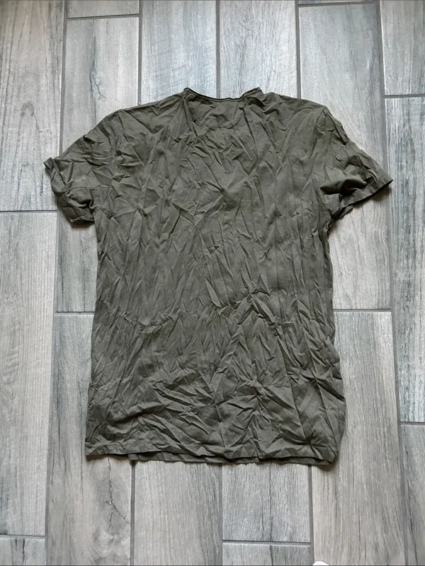 Zara Olive Green Short Sleeve Crew Neck Tee - Image 5