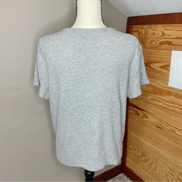 Madewell Texture & Thread Modern Tie-Front Top in Heather Pelican Grey Medium - Image 4