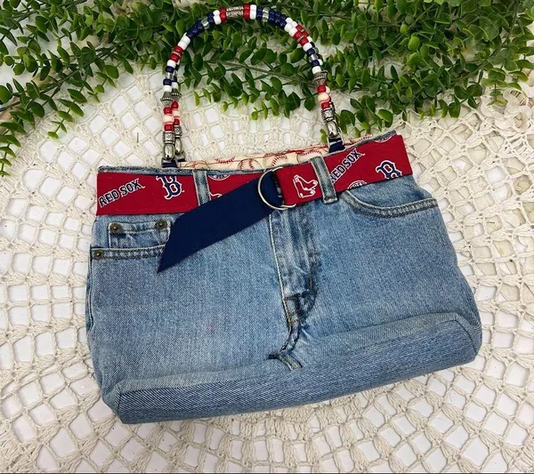 Boston Redsox Denim Y2K Mini Bag Vintage Early 2000s - Image 2