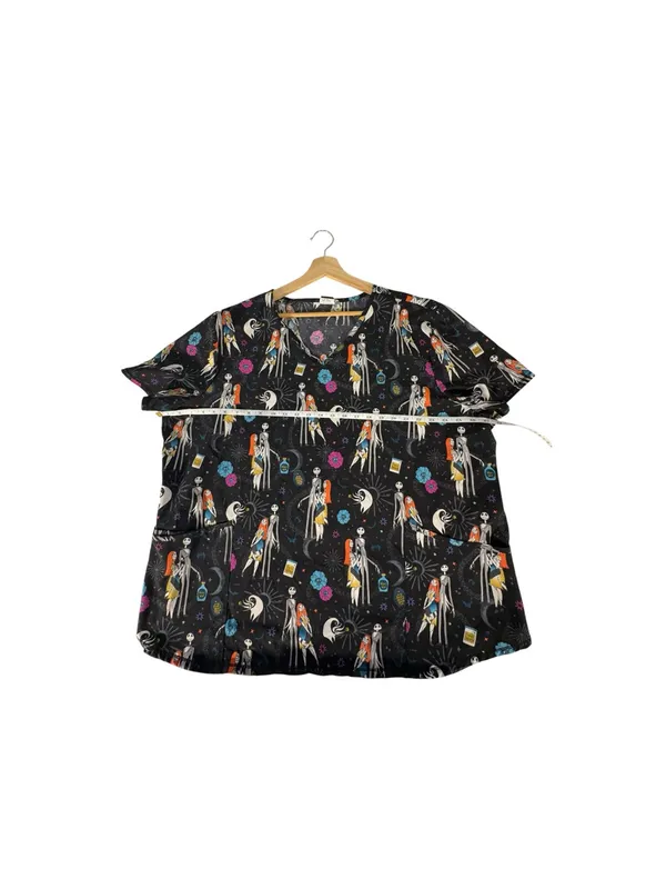 Disney Nightmare Before Christmas Scrub Top 3X Jack Sally Halloween Scrubstar - Image 8