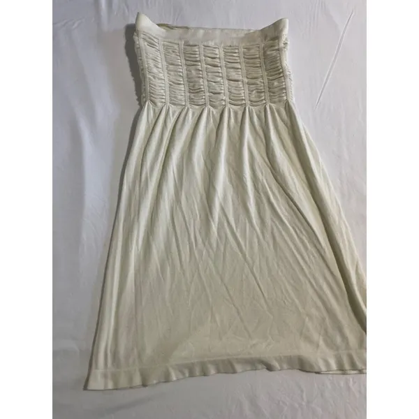 Arden B Strapless Smocked Mini Dress Women's Small Ivory Beach Cover Up Resort - Image 7