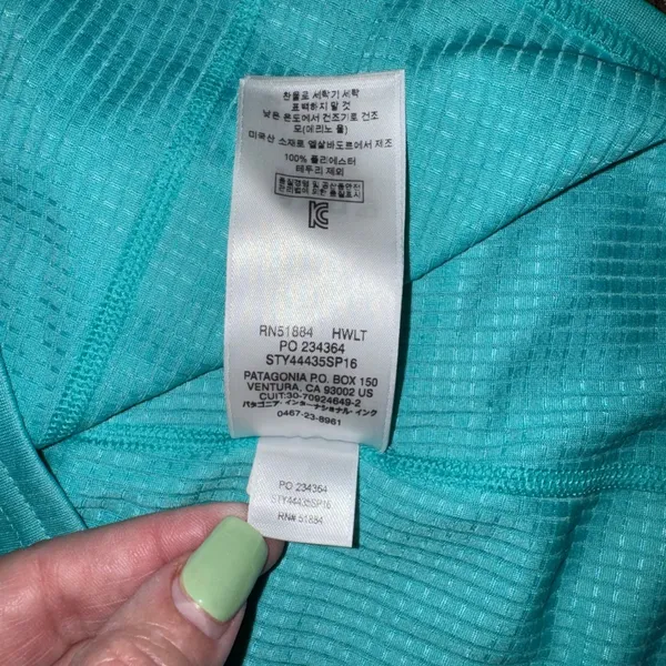 89 | Patagonia Gorpcore Hiking Capilene Midweight‎ Baselayer Turquoise Women L - Image 6