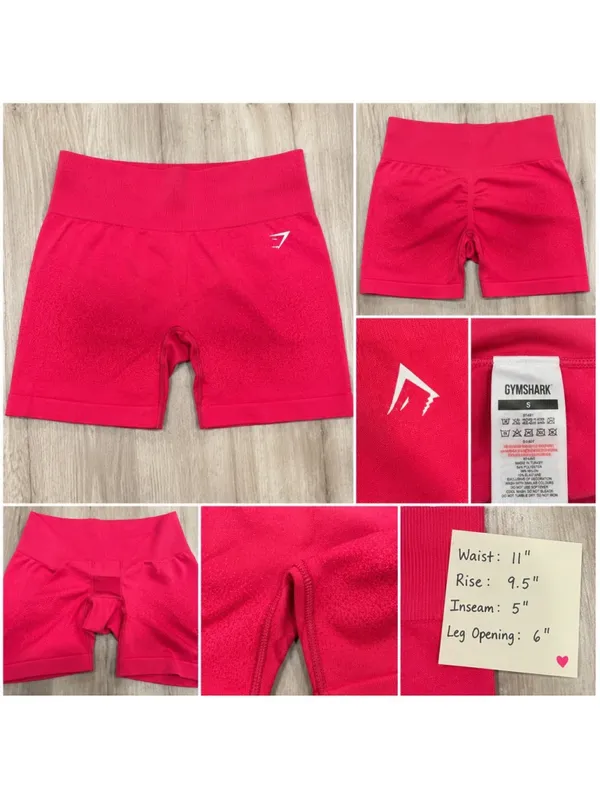 Gymshark Women’s Seamless High‎ Waist Biker Shorts Pink Size Small Activewear - Image 7