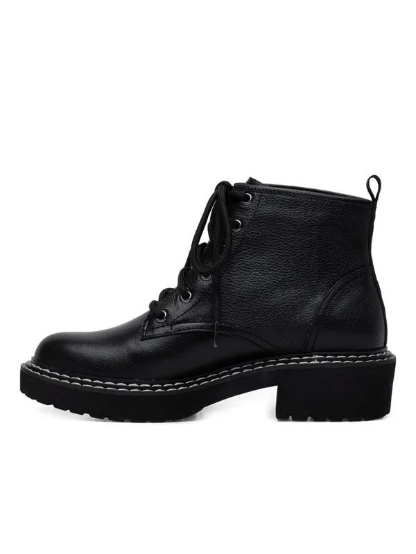 Paolo Black Lace-Up Leather Ankle Boots - Image 2