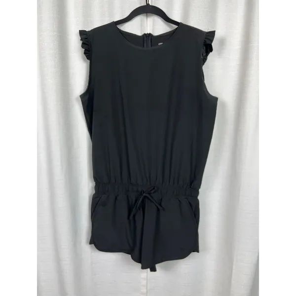 Albion Fit Black Ruffle Sleeve Active Lounge Romper Sz.M - Image 5