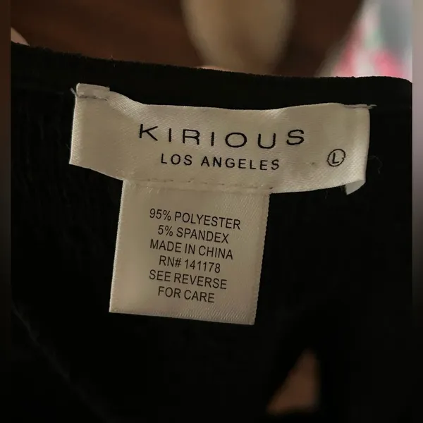 NWOT Kirious Los Angeles Square Neck Tie Front Top | Size: L | Black - Image 5
