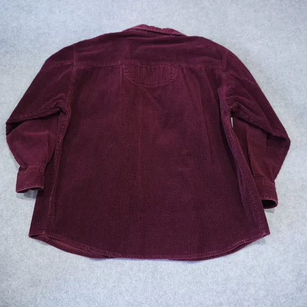 Vintage Disney Pooh Corduroy Shirt Maroon Burgundy Winnie the Pooh Embroidered M - Image 7